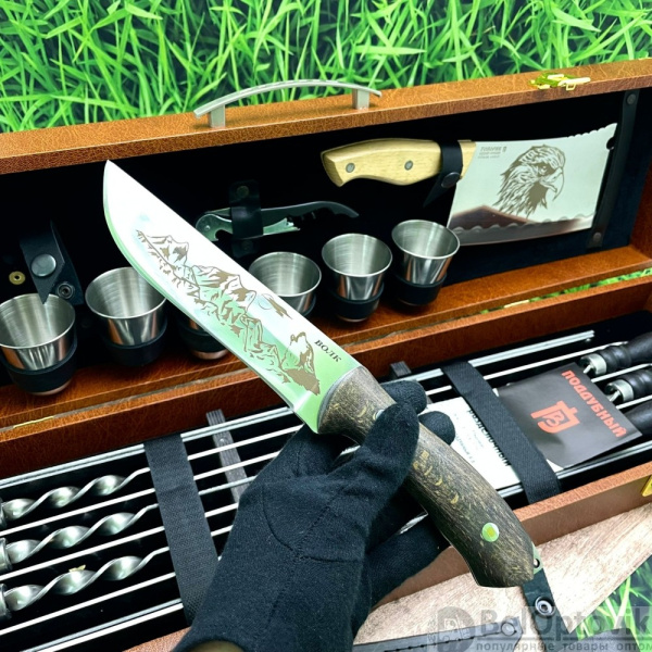 Набор для шашлыка и гриля в чемодане Царский №2 Кизляр России, 18 предметов